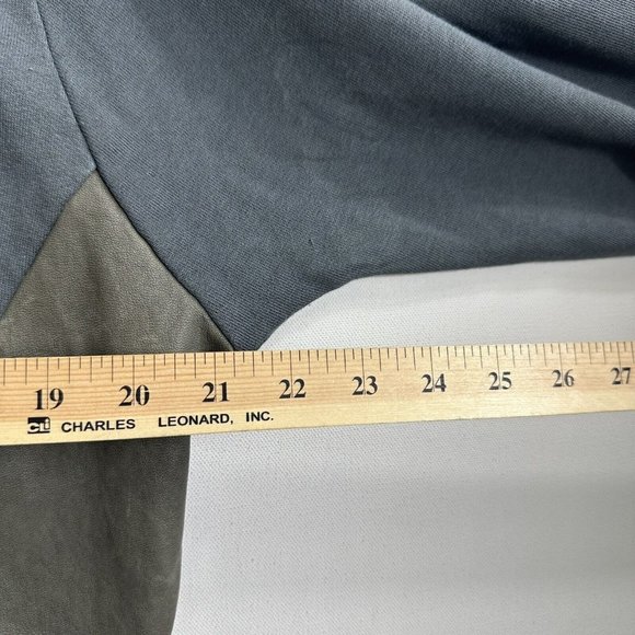 AllSAINTS Cari Leather Trim Panel Pullover Sweatshirt Gray Womens Size Large - Picture 6 of 8